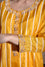 Pure Silk Kurta In Yellow With Thread Work