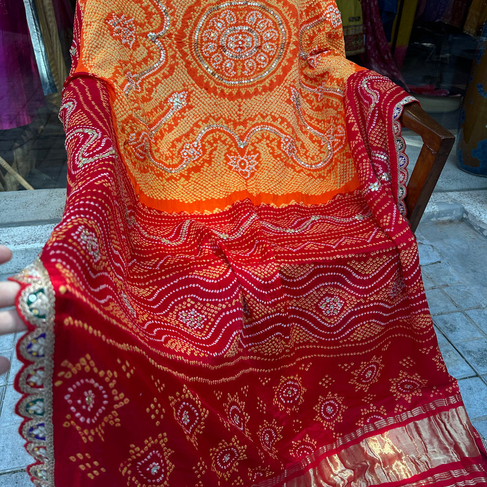 
                      
                        Chandrokhani Peela Bandhani on Gaji Silk
                      
                    