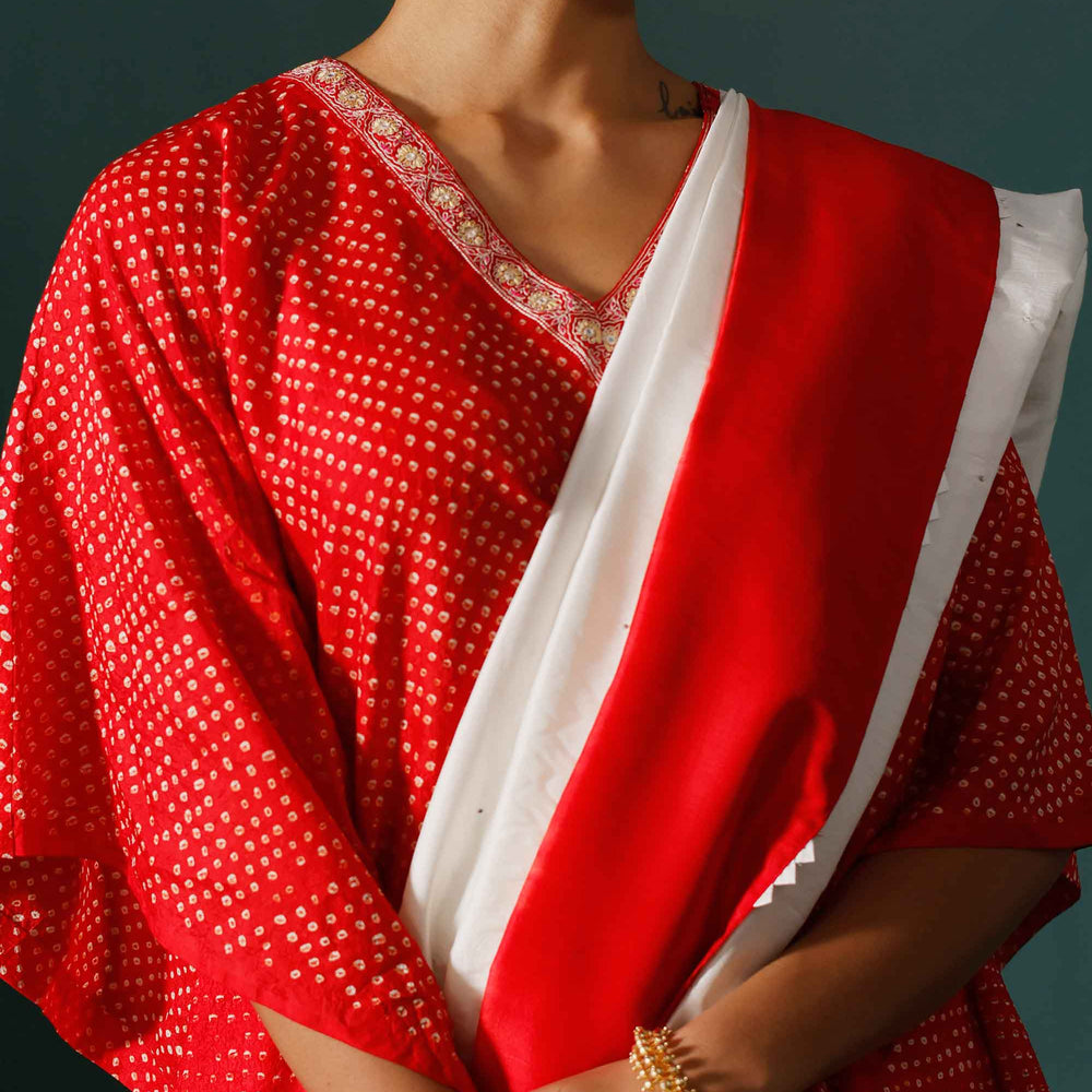 
                  
                    Haze Saree - Red White
                  
                