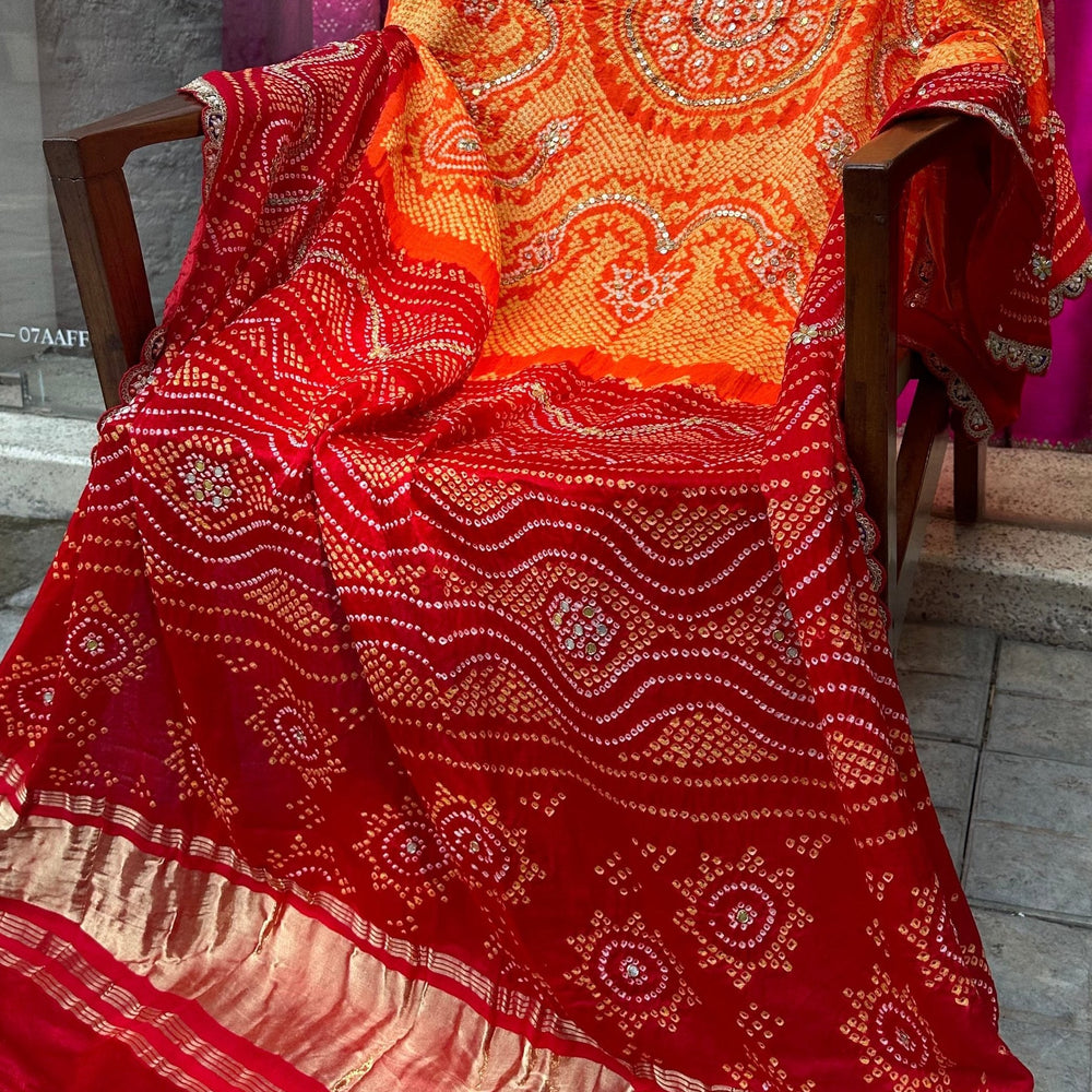 
                      
                        Chandrokhani Peela Bandhani on Gaji Silk
                      
                    