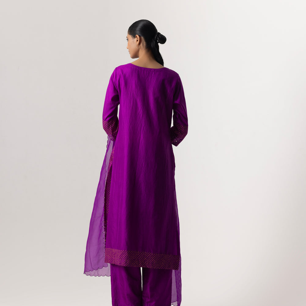 
                      
                        Bandhani Suit Set By Naina Jain-Magenta
                      
                    