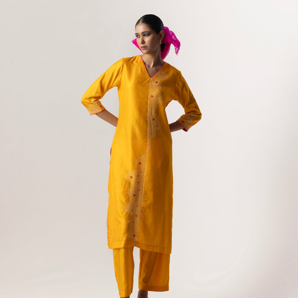 
                      
                        Abstract Bandhani Suit Set By Naina Jain
                      
                    