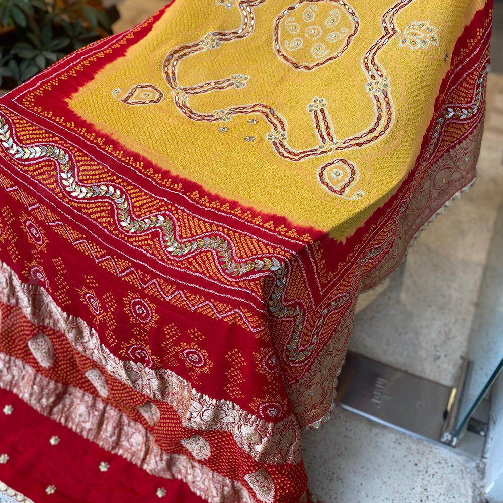 Pomcha Banarasi Bandhani on Pure Georgette