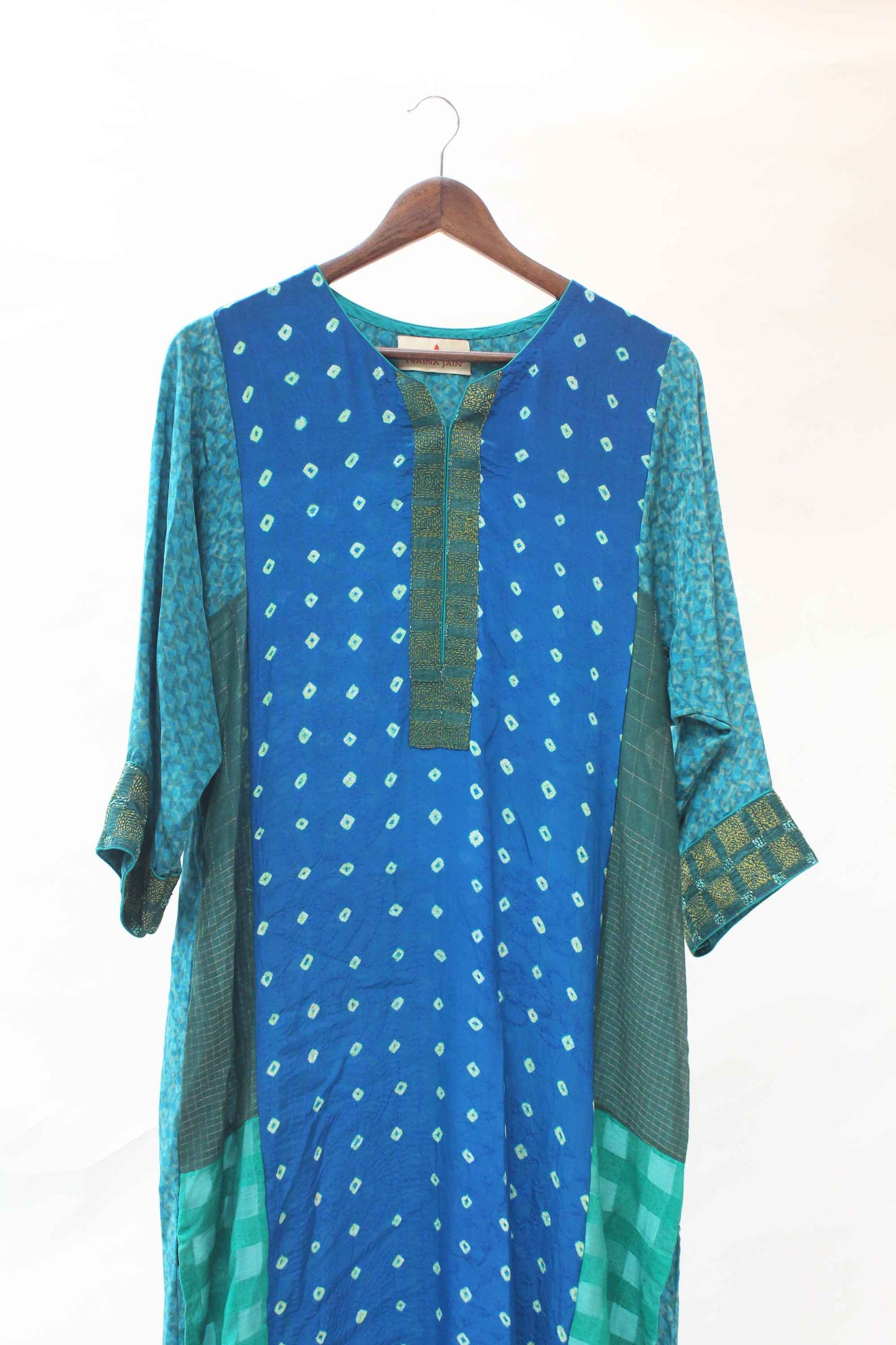 Blue Veda Bandhani on Crepe Kurta