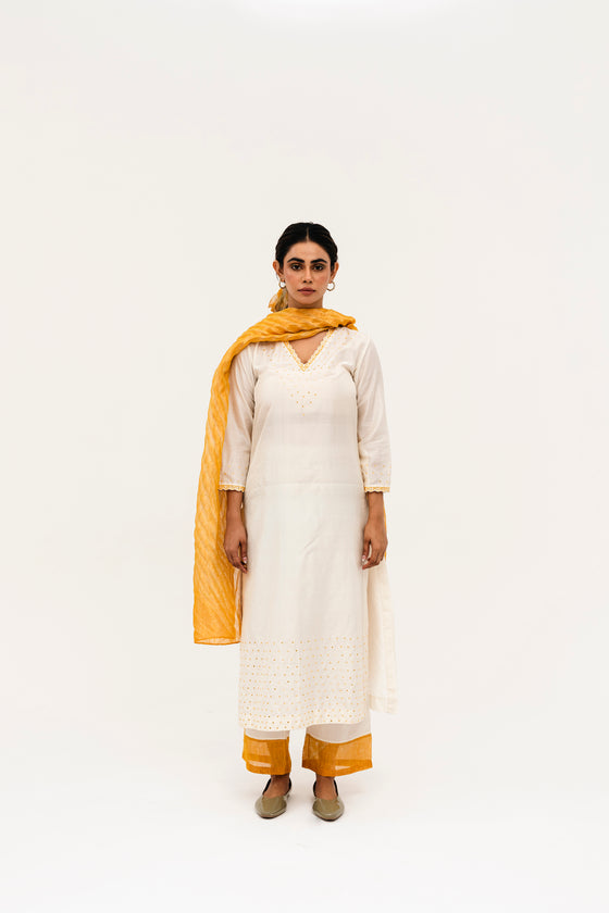 Suri Suit Set - Off White Yellow
