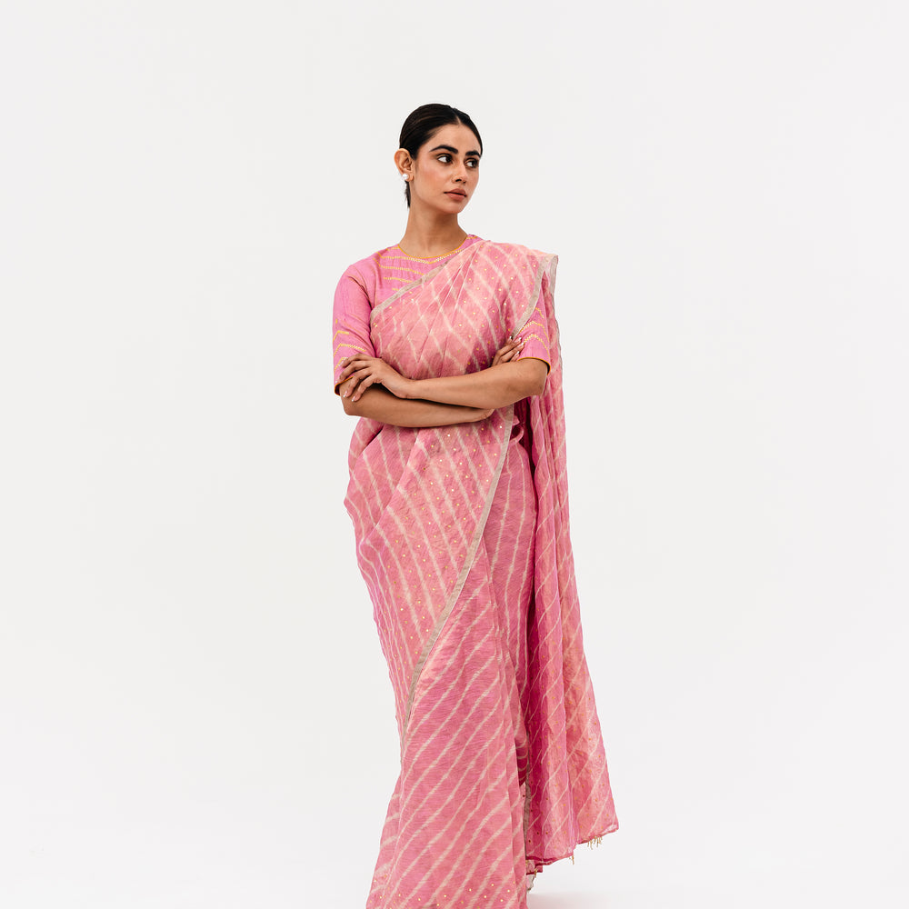 Luni Leheriya Saree - Pink