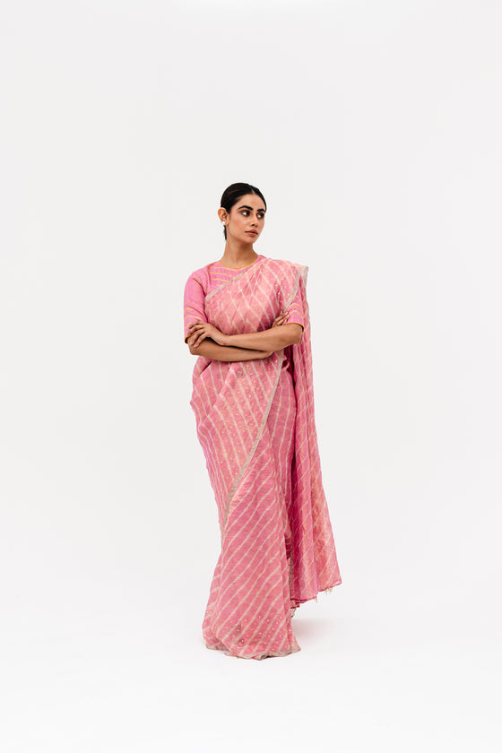Luni Leheriya Saree - Pink