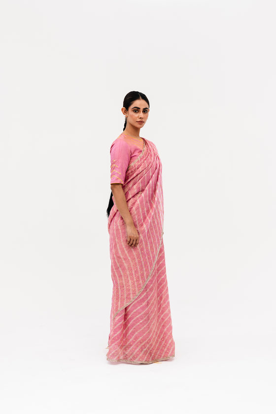 Luni Leheriya Saree - Pink