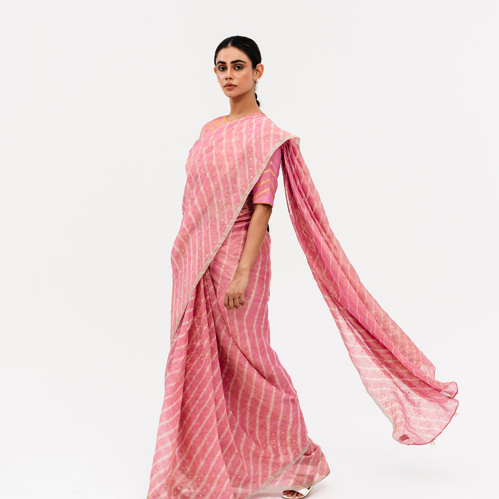 Luni Leheriya Saree - Pink