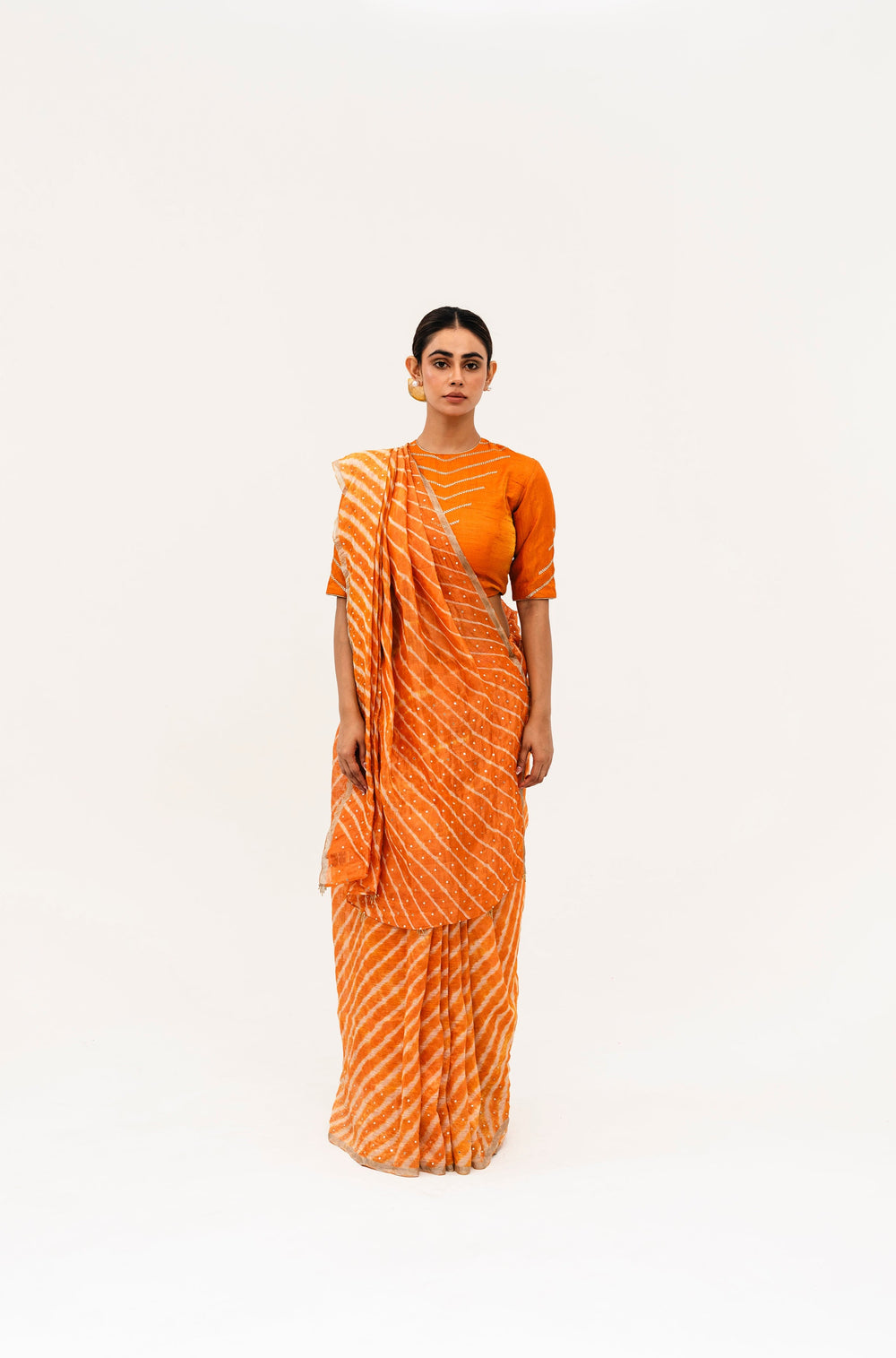 Luni Leheriya Saree - Orange