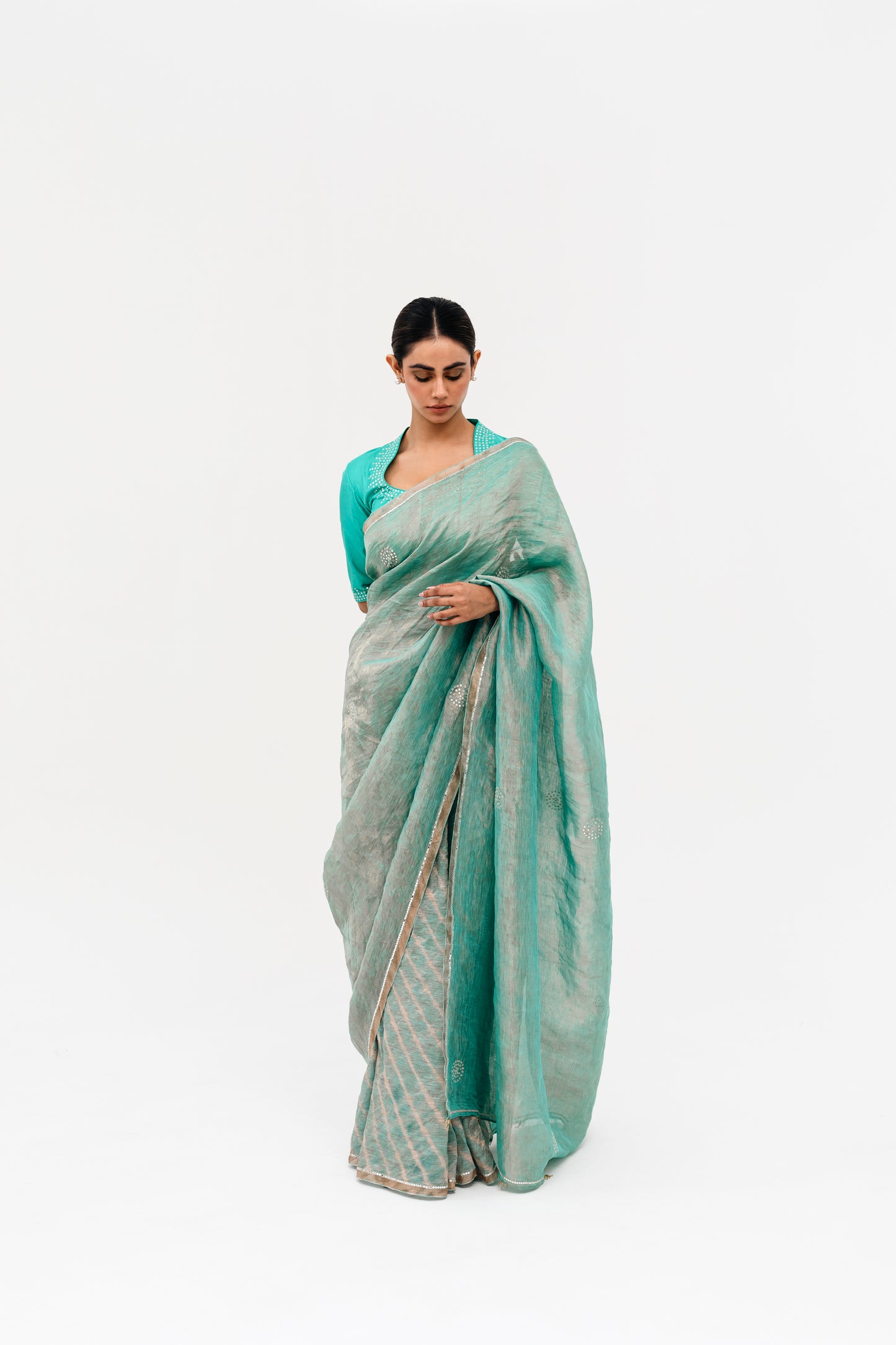 Sukri Leheriya Saree - Blue