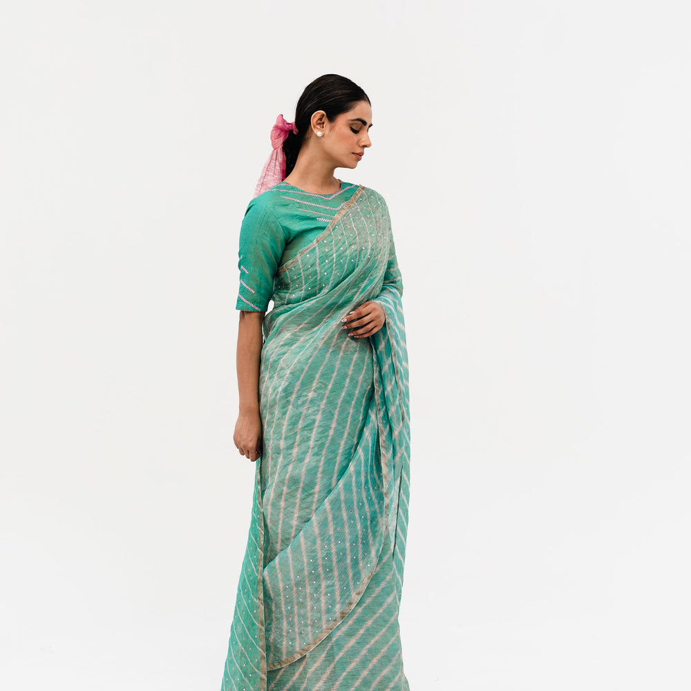 Luni Leheriya Saree - Blue