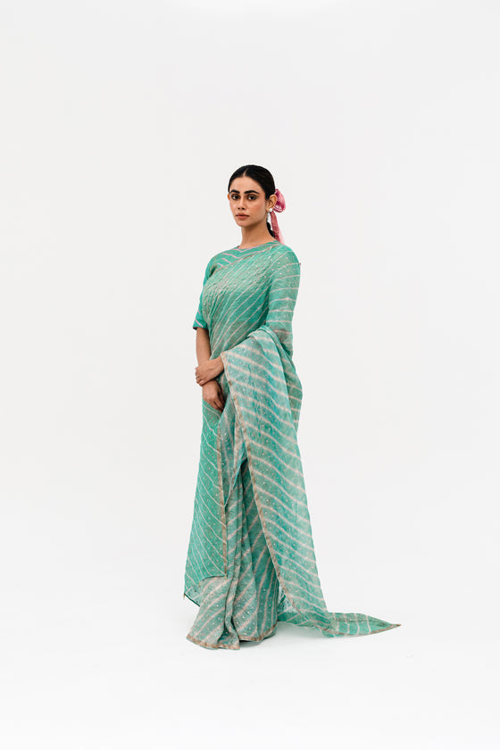 Luni Leheriya Saree - Blue