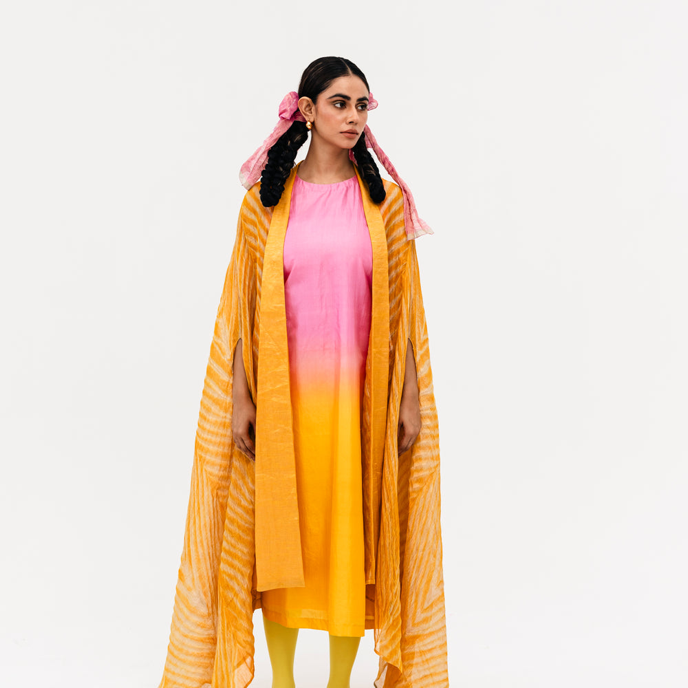 Khari Cape and Dress Set - Yellow