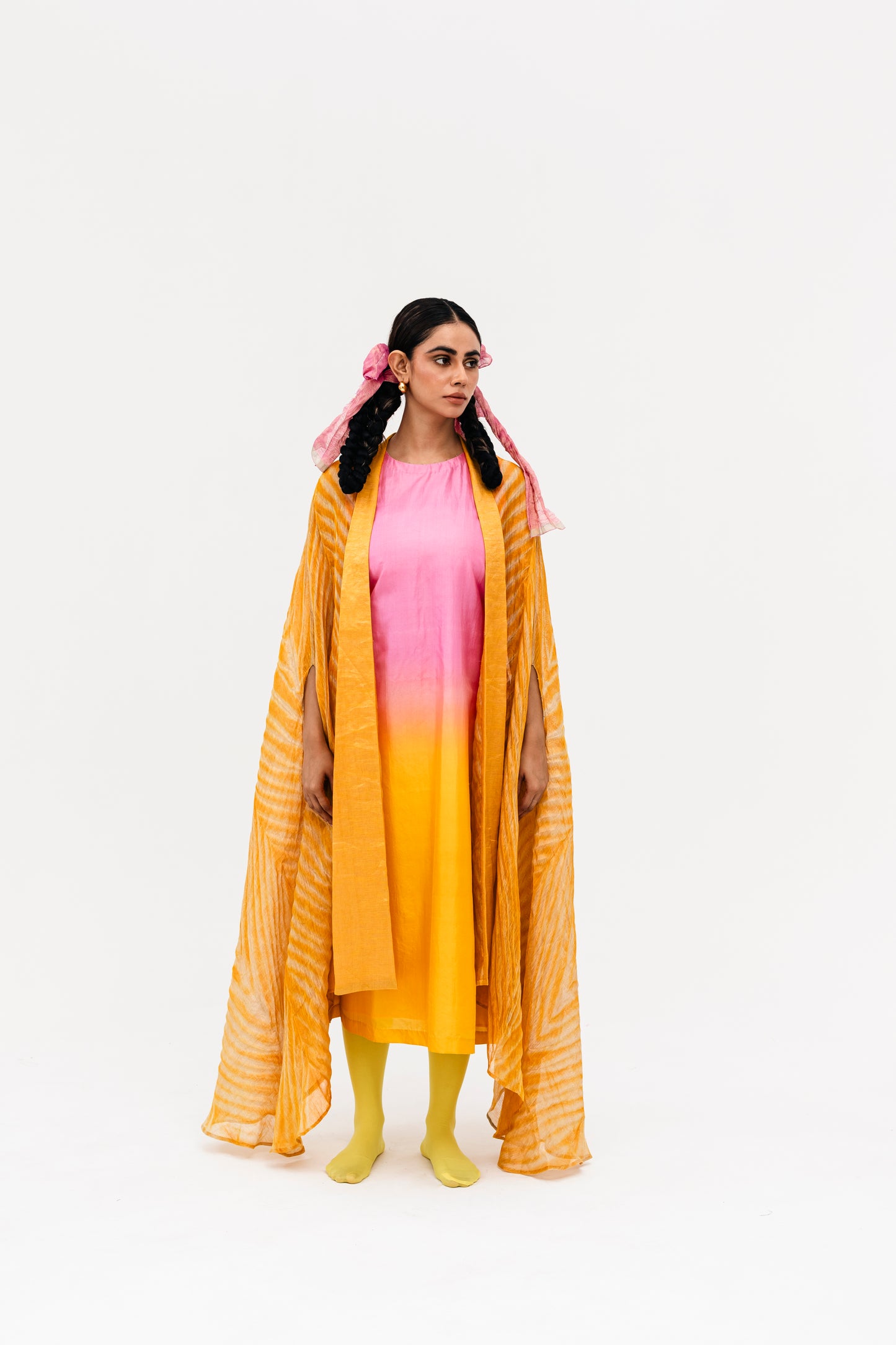 Khari Cape and Dress Set - Yellow