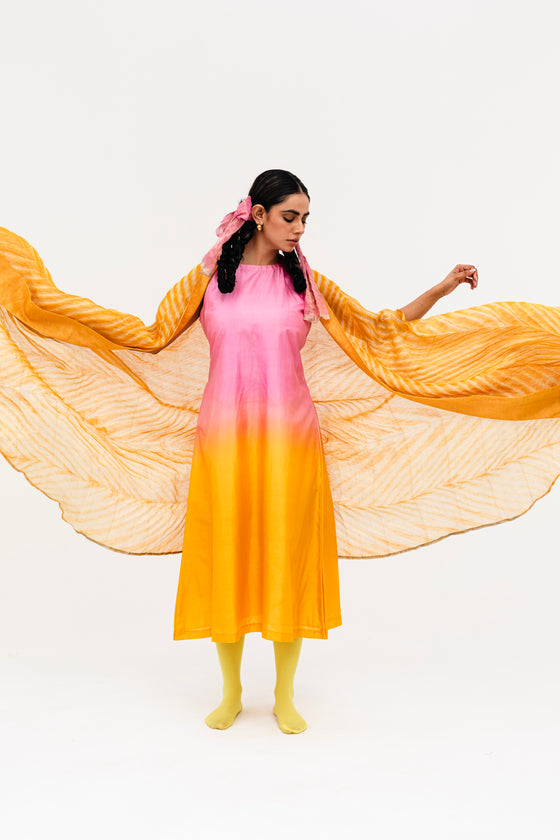 Khari Cape and Dress Set - Yellow