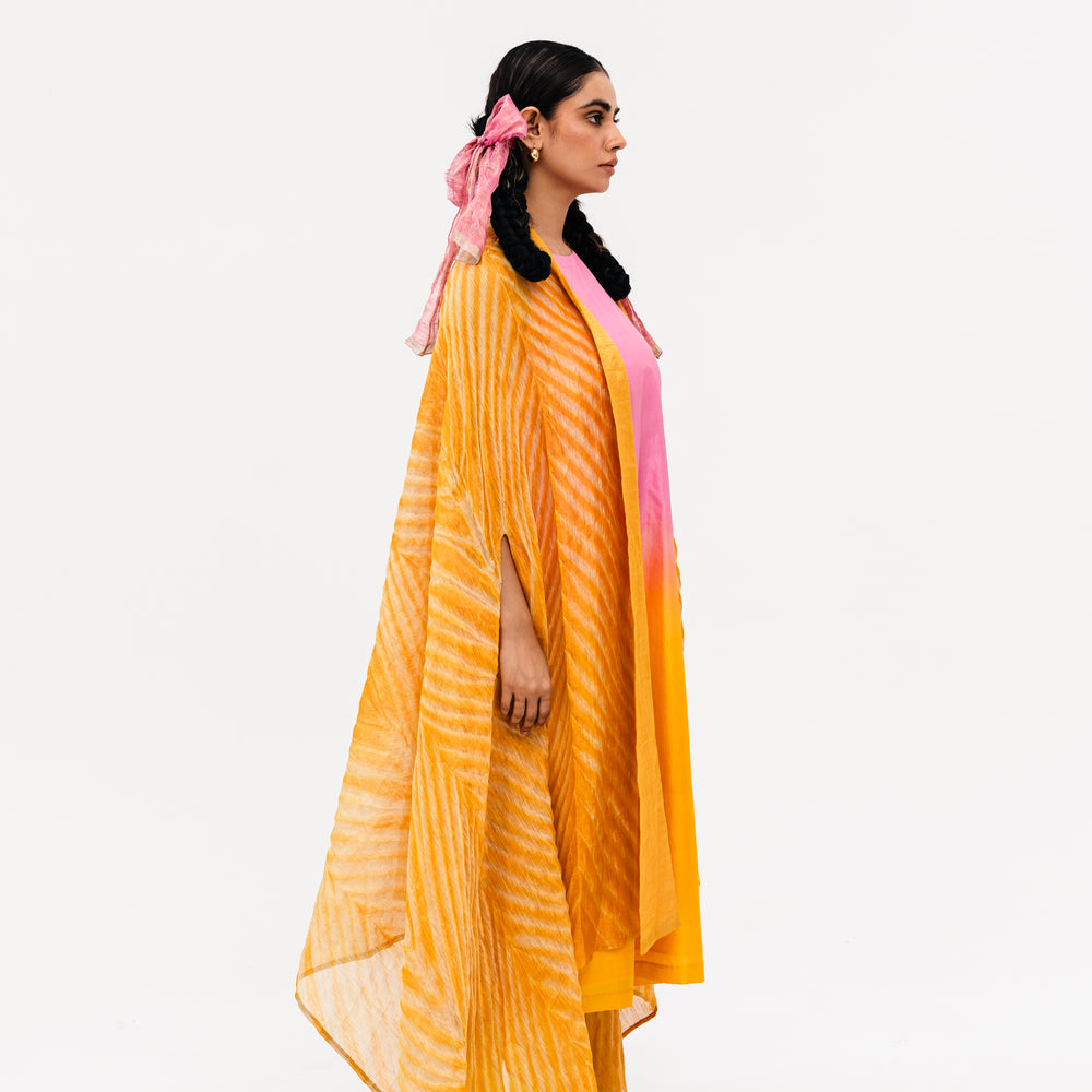 Khari Cape and Dress Set - Yellow