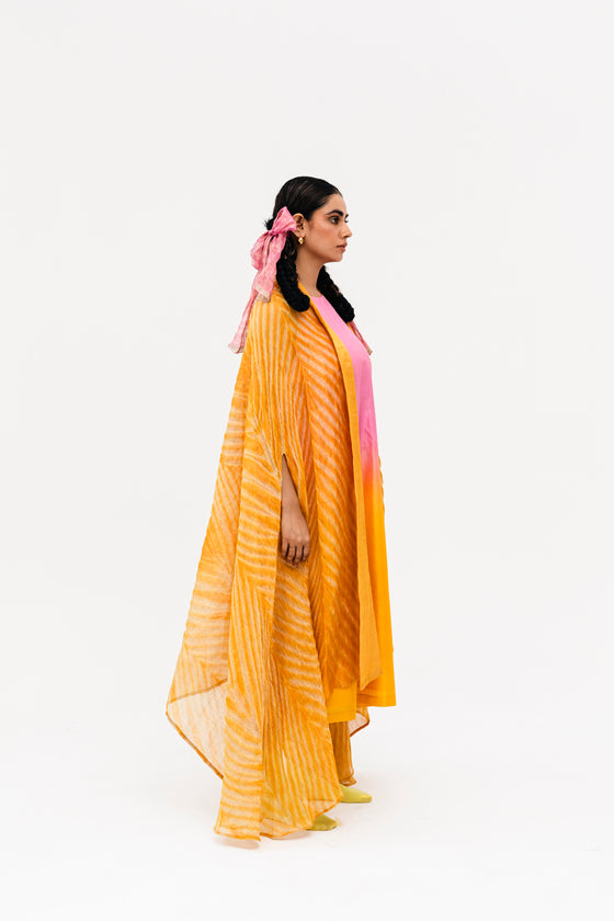 Khari Cape and Dress Set - Yellow