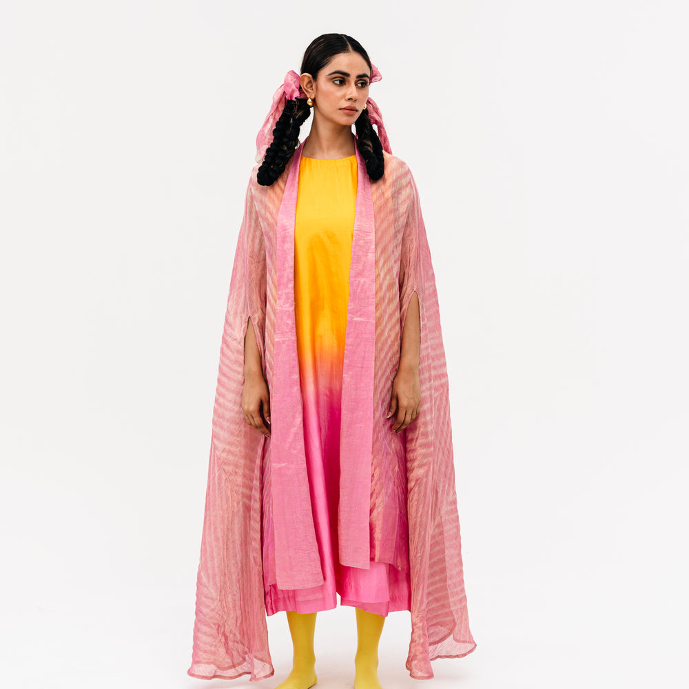 Khari Cape and Dress Set - Pink