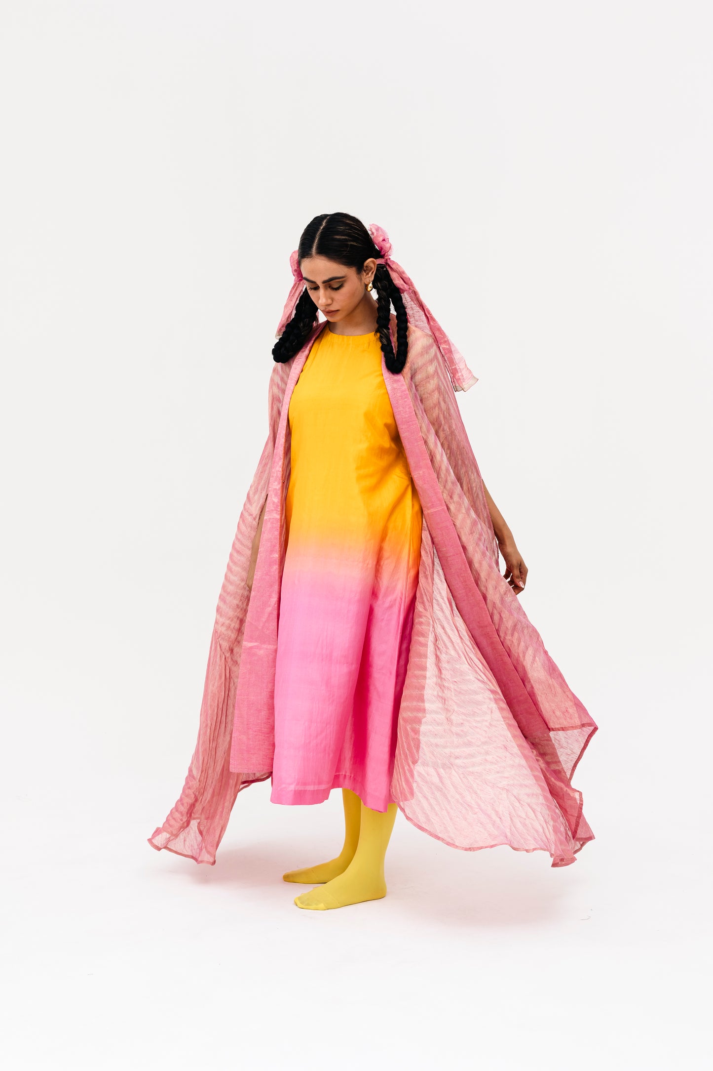 Khari Cape and Dress Set - Pink