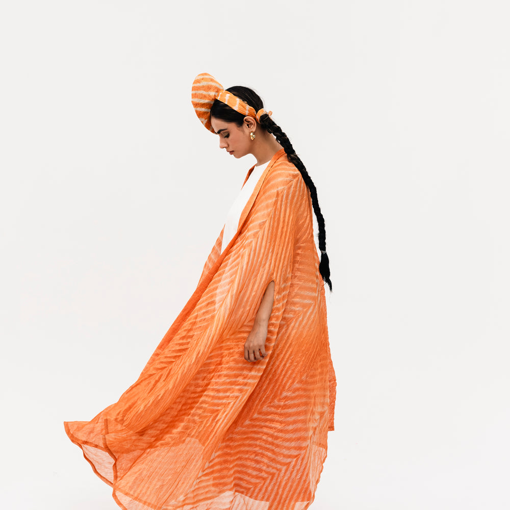 Khari Cape and Dress Set - Orange