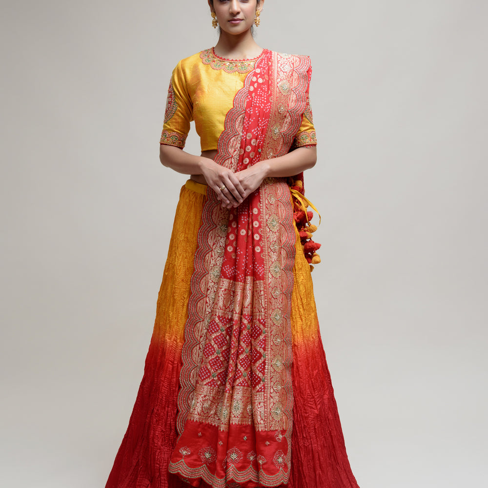 
                      
                        Roza Lehenga Set - Yellow Red
                      
                    