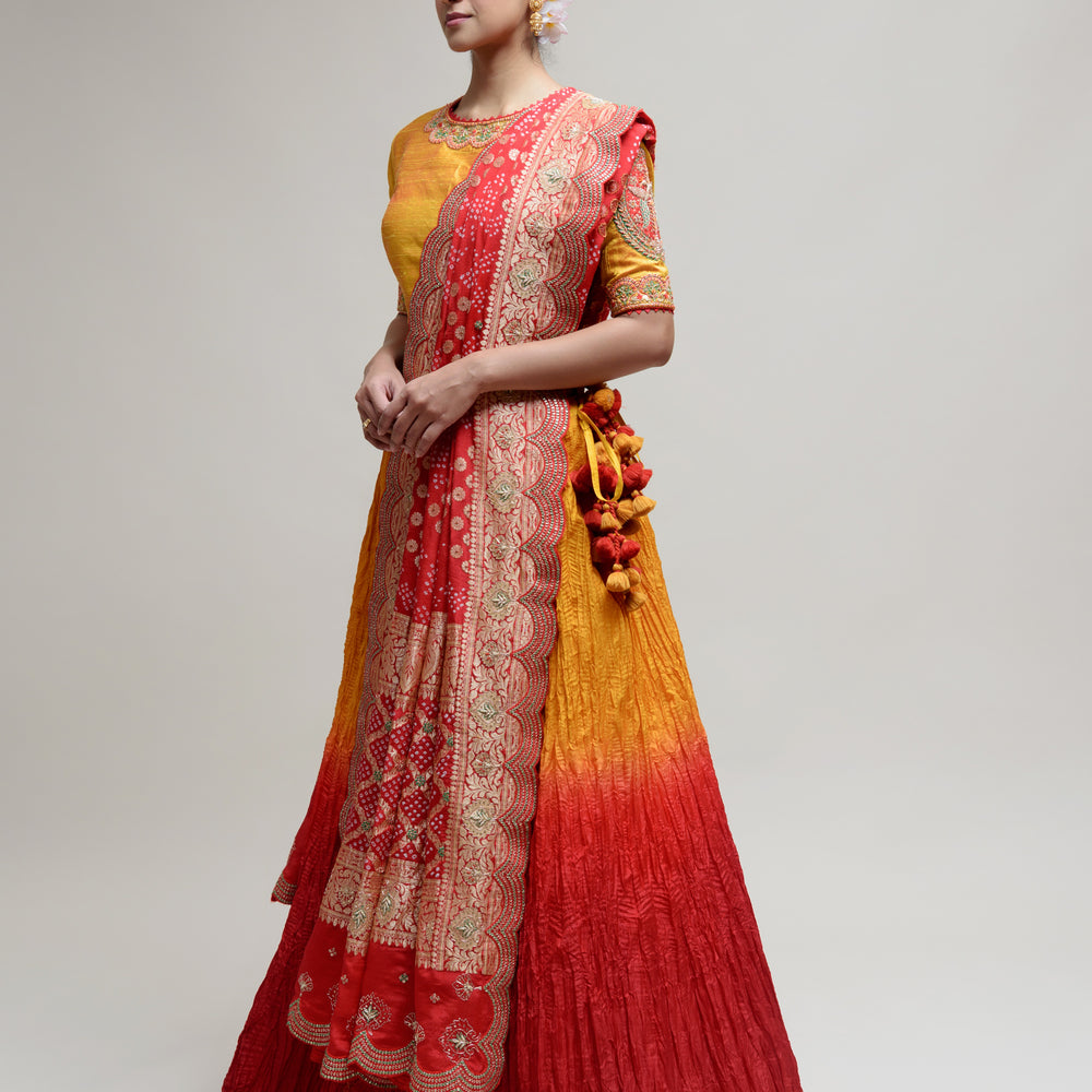 
                      
                        Roza Lehenga Set - Yellow Red
                      
                    