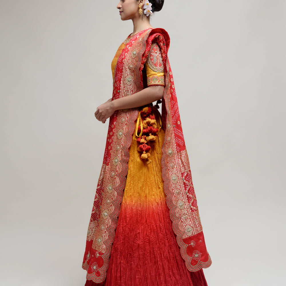 
                      
                        Roza Lehenga Set - Yellow Red
                      
                    