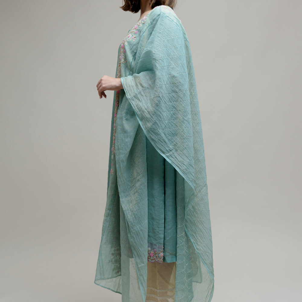 
                      
                        Chanderi Tissue Kurta - Sky Blue
                      
                    