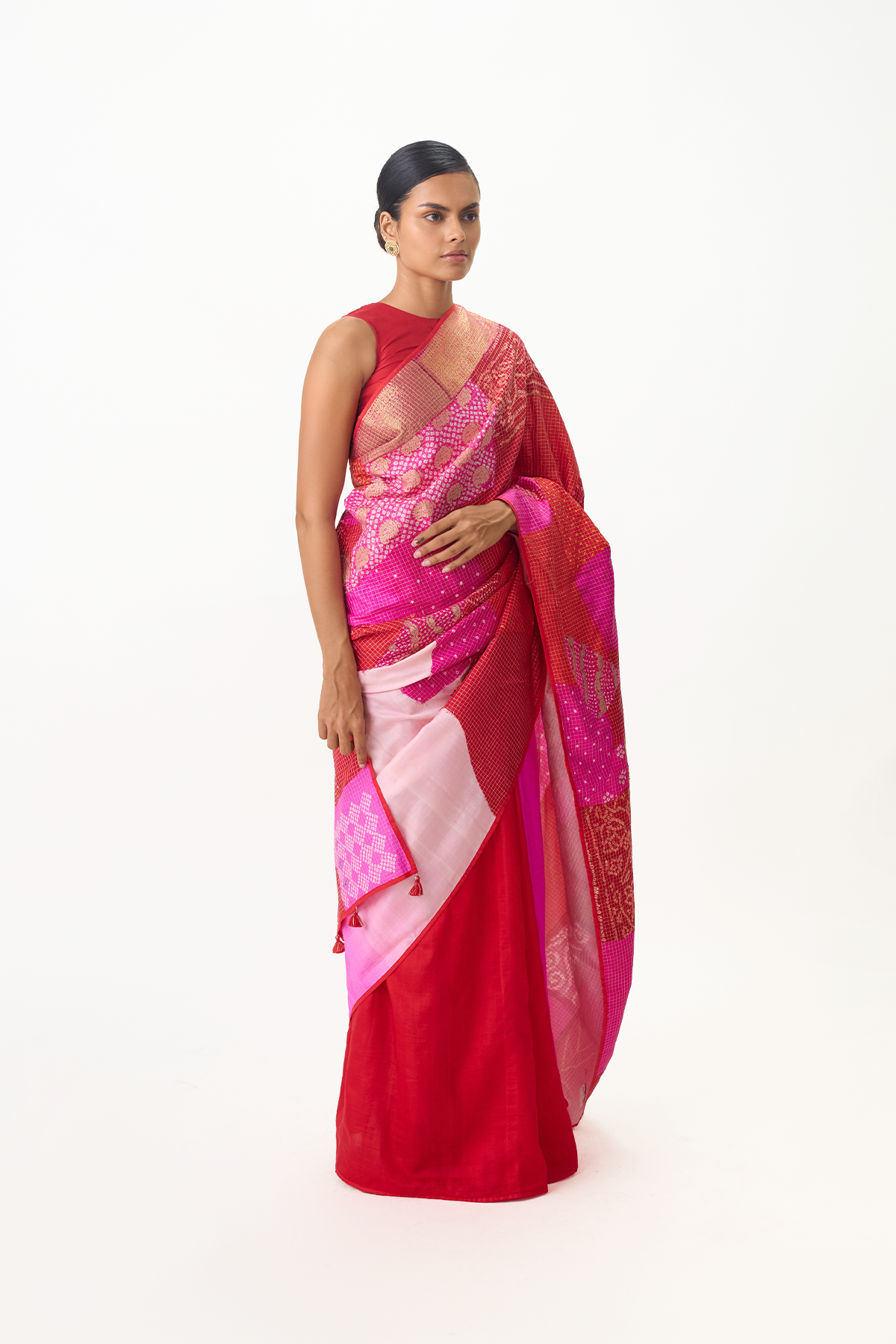 Gold Boro Saree - Red Rani – Naina Jain
