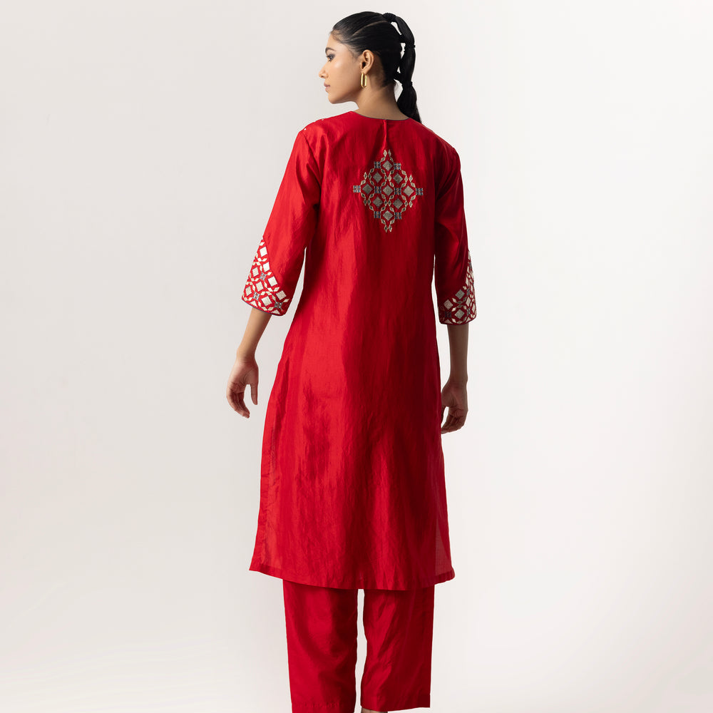 
                      
                        Gota Bandhani Suit Set By Naina Jain-Red
                      
                    