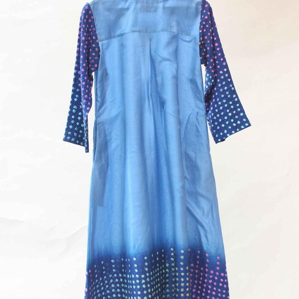 
                      
                        Bandhani Silk Kurta with Multi Colour Bandhani - Blue Shaded
                      
                    