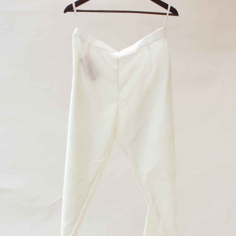 
                      
                        White Kurta Pants with Rani Embroidered Yoke
                      
                    