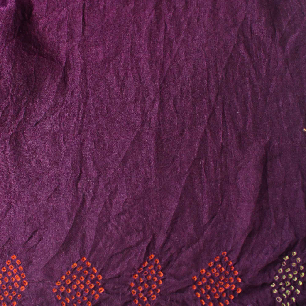 
                      
                        Multicoloured Bandhani on Gaji Silk Saree - Plum
                      
                    