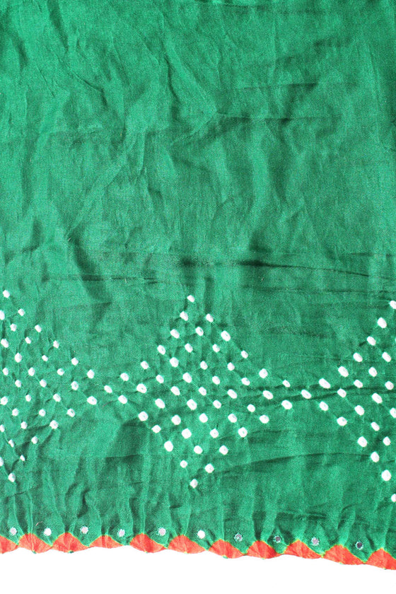 Green Bandhani on Gaji Silk Saree