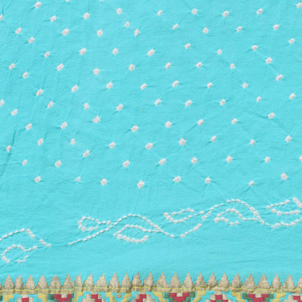 
                      
                        Banarasi Patola Bandhani Saree - Sky Blue
                      
                    