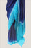 Ink Blue Shaded Organza Saree with Thread Embroidery