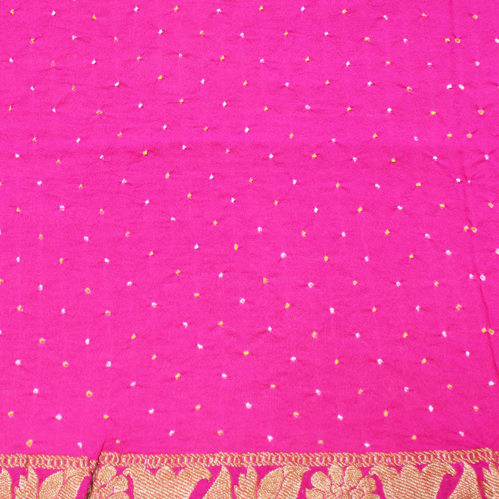 
                      
                        Pink Magenta Shaded Banarasi Bandhani Saree
                      
                    