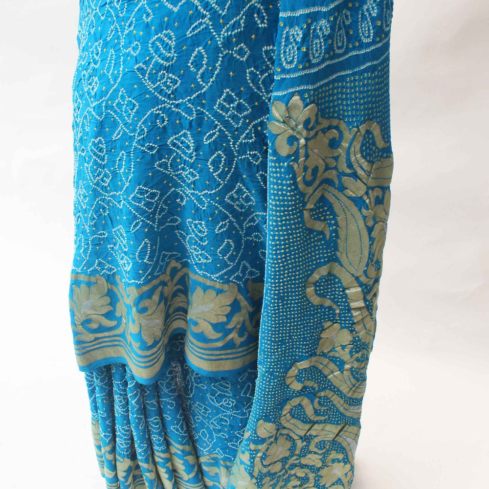 
                      
                        Prussian Blue Banarasi Bandhani Saree
                      
                    