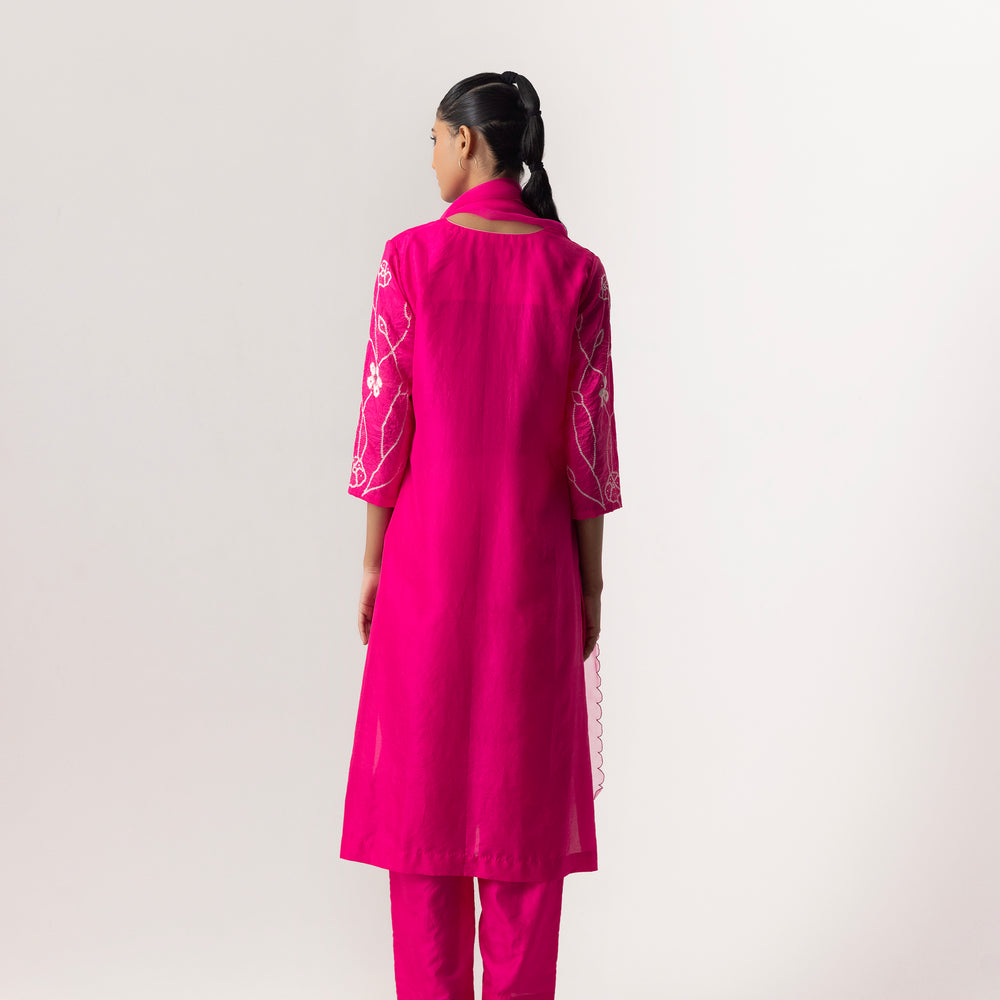 
                      
                        Bandhani Suit Set By Naina Jain- Peach Pink
                      
                    