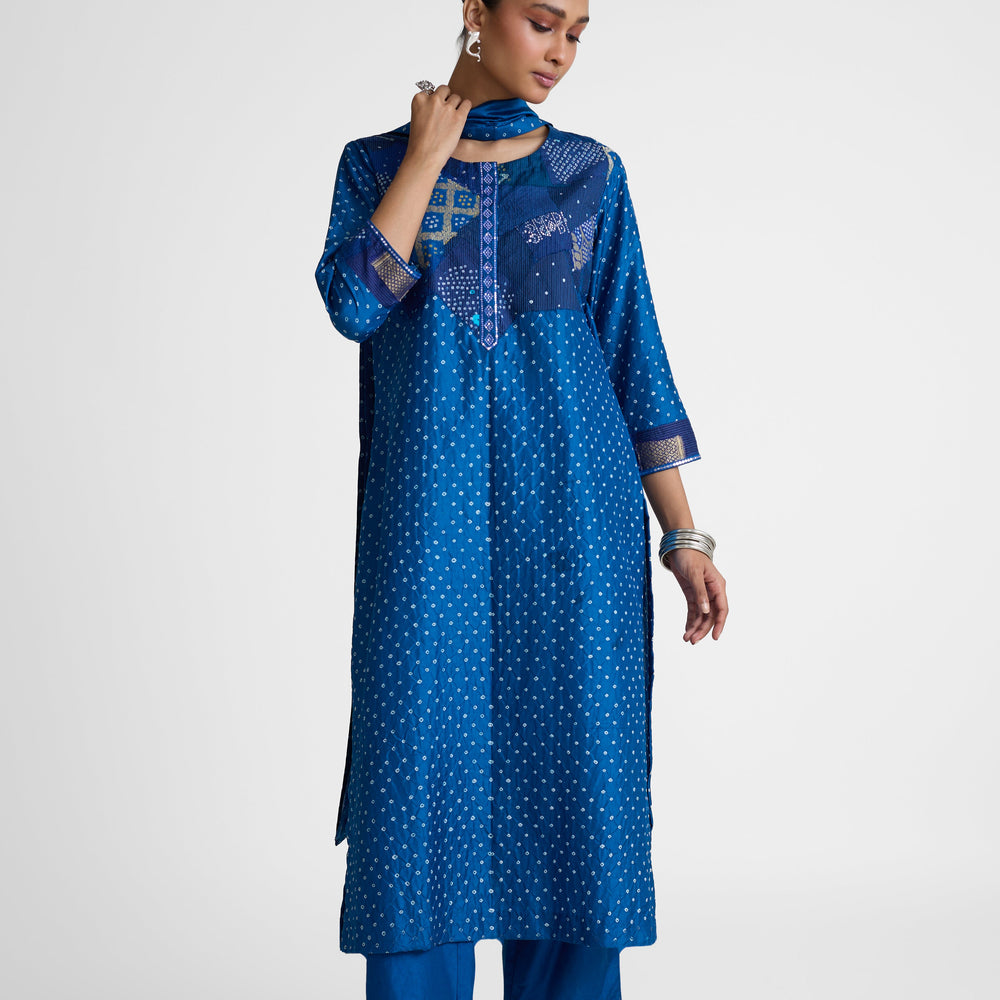 Boro Yoke Suit Set - Navy Blue