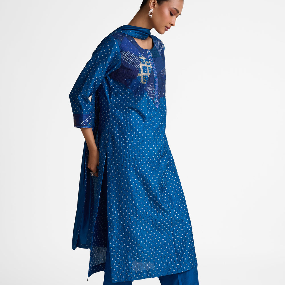 Boro Yoke Suit Set - Navy Blue