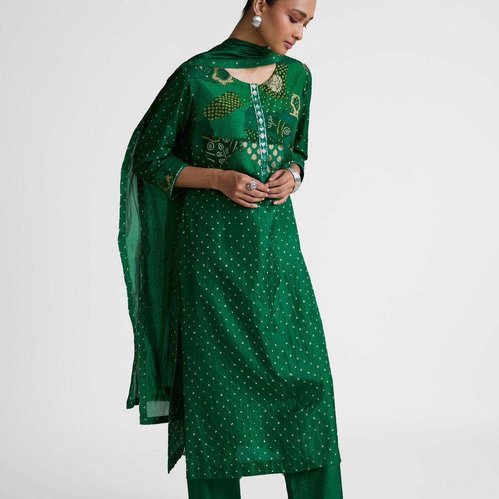 Boro Yoke Suit Set - Green