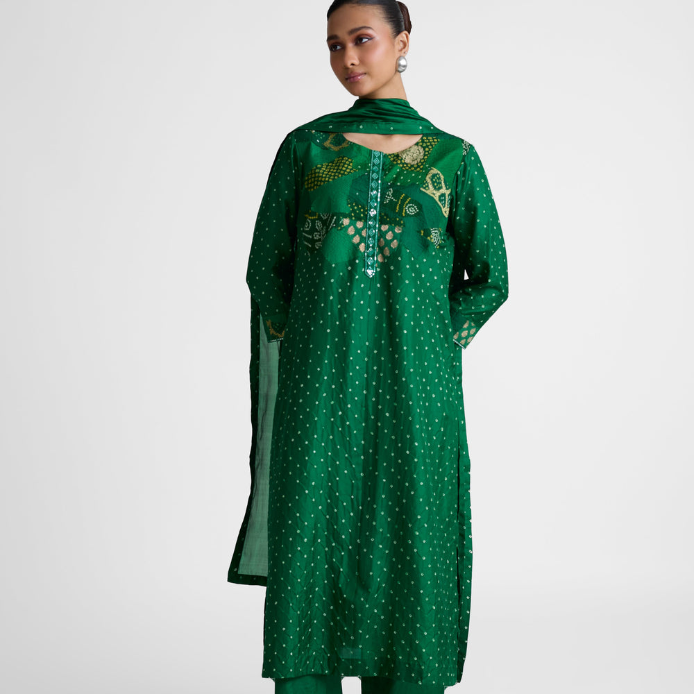 Boro Yoke Suit Set - Green