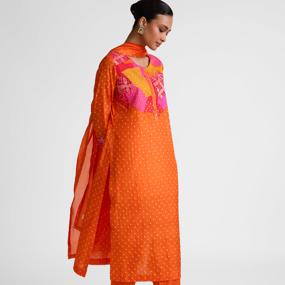 Boro Yoke Suit Set - Orange