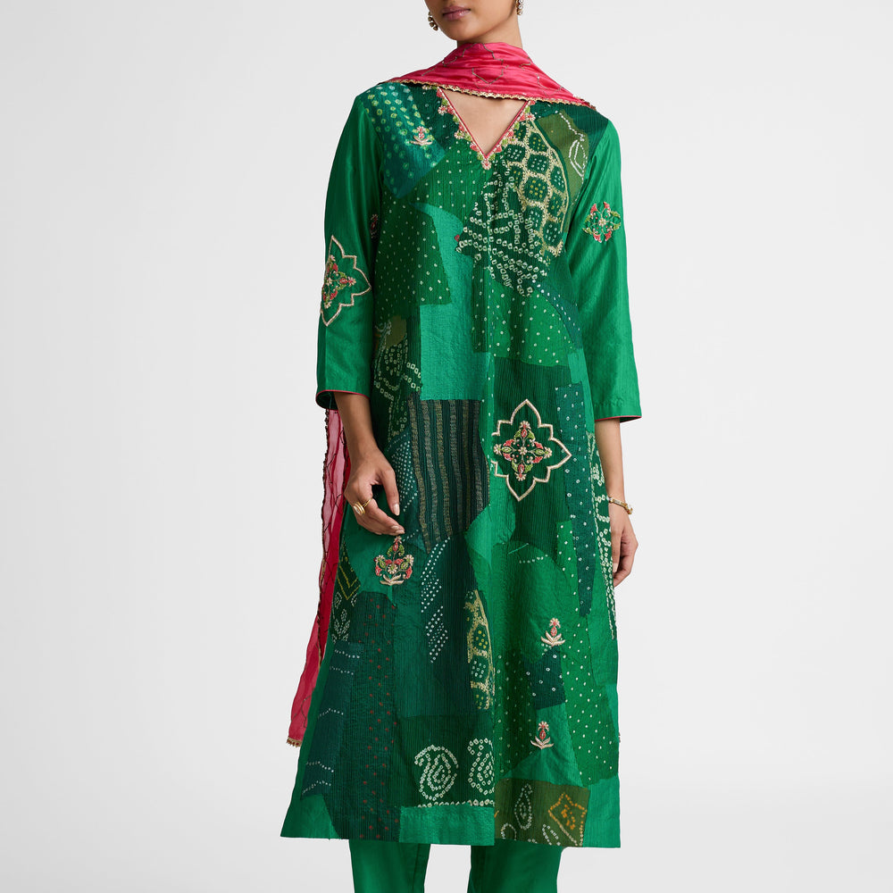 
                  
                    Boro Zardozi Suit Set - Green
                  
                