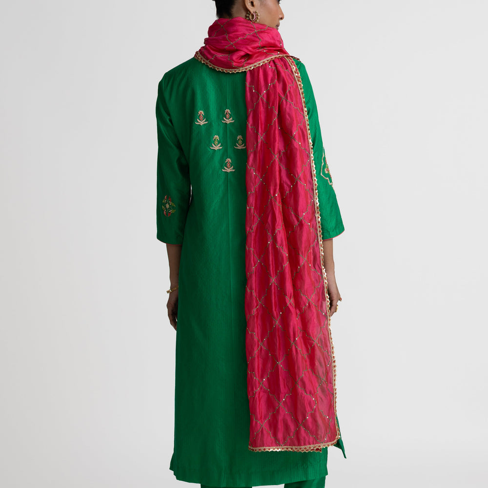 
                  
                    Boro Zardozi Suit Set - Green
                  
                