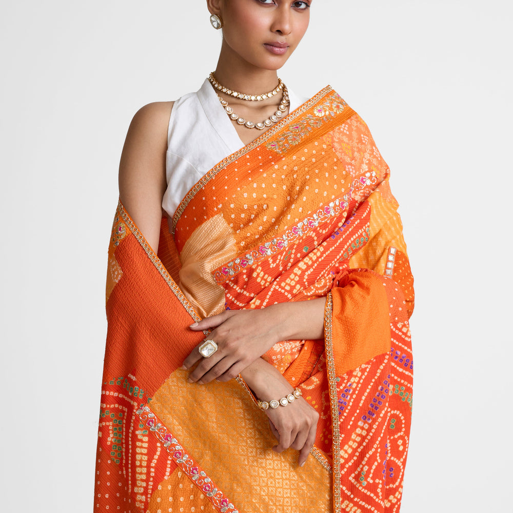 
                  
                    Border Boro Saree - Orange
                  
                
