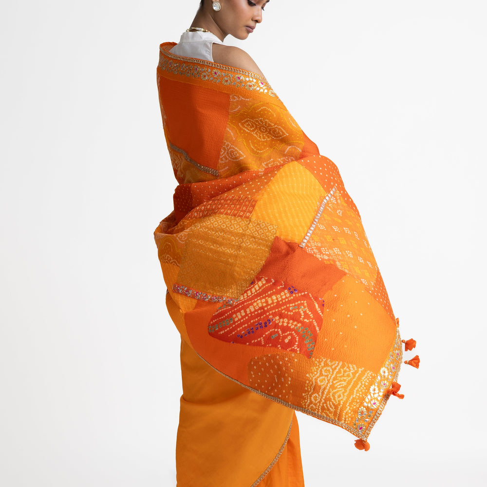 
                  
                    Border Boro Saree - Orange
                  
                