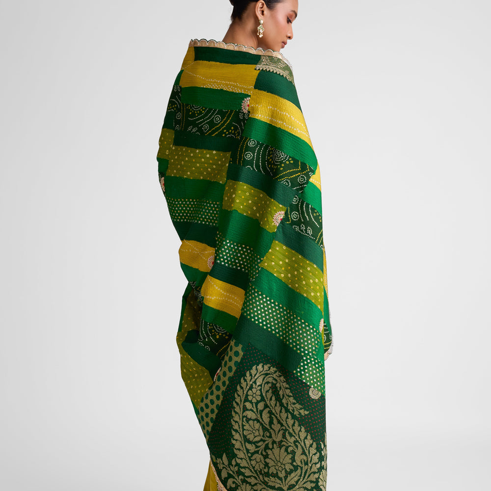 
                  
                    Rectangle Patch Saree - Green
                  
                